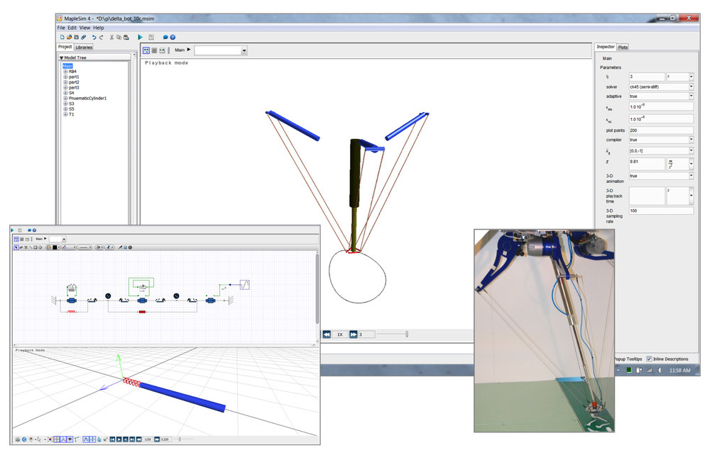 Le robot haute vitesse DeltaBot™ conçu avec la technologie Maplesoft™